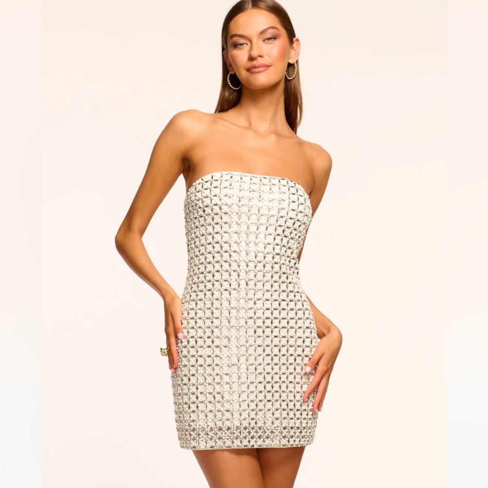 NWT Ramy Brook Harper Beaded Strapless Minidress